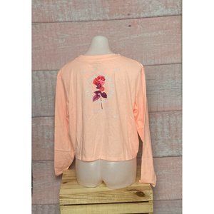 Victoria’s Secret Pink Long Sleeve Crop Top, Small Graphic, Size: Large *NWT